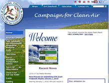 Tablet Screenshot of campaignforcleanair.org